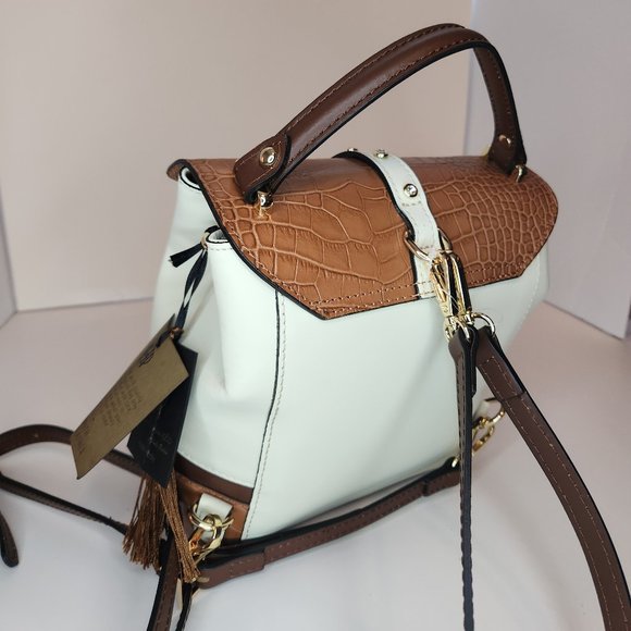 House of Harlow 1960 Purse Backpack Italian Leather Crystal Stud - Brown -NWT - Picture 4 of 12